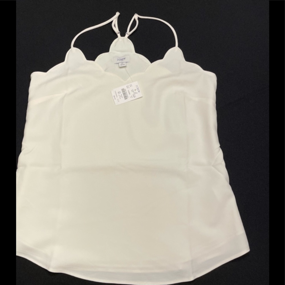 J. Crew Cream Scalloped Cami NWT Size - 0
